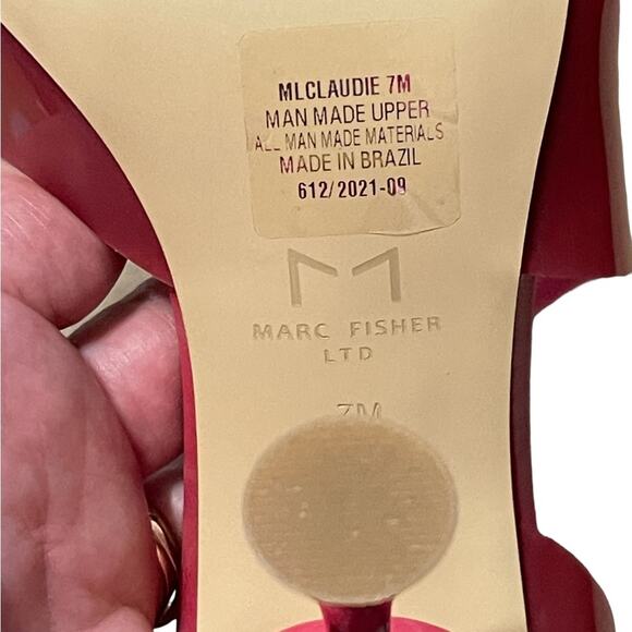 Marc Fisher LTD Claudie Strappy Heels Rubber Sandals Size 7 Pink New No Box - Picture 7 of 11